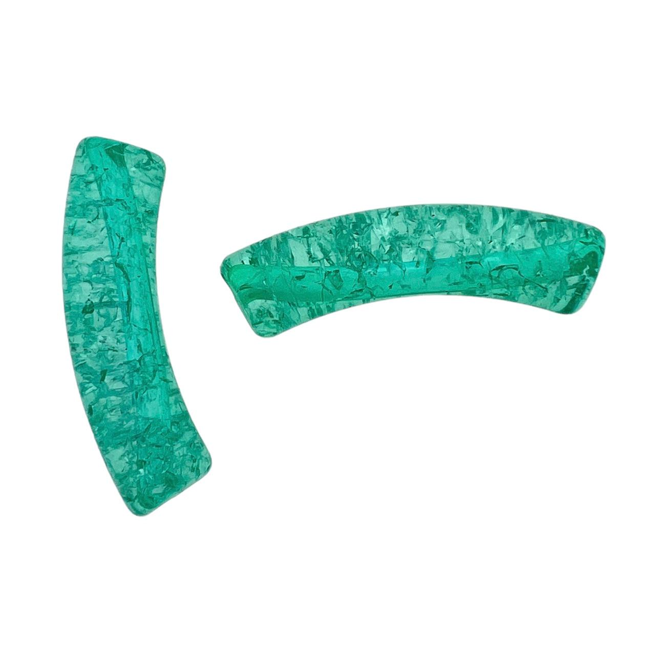 Acryl kralen tube crackle turquoise 32x8mm - per stuk-Kralen-Kraaltjes van Renate