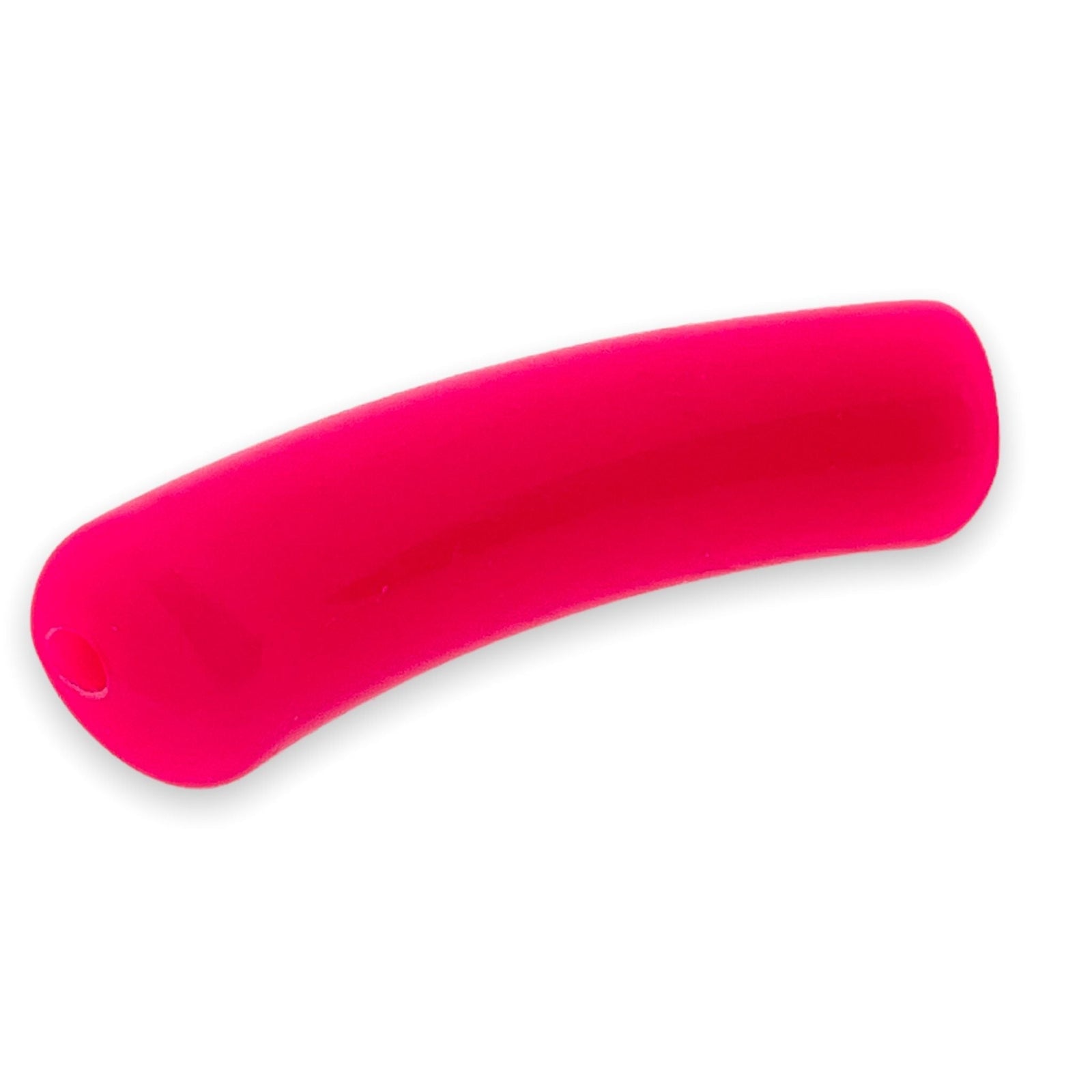 Acryl kralen tube hot pink 32x10mm - per stuk-Kralen-Kraaltjes van Renate