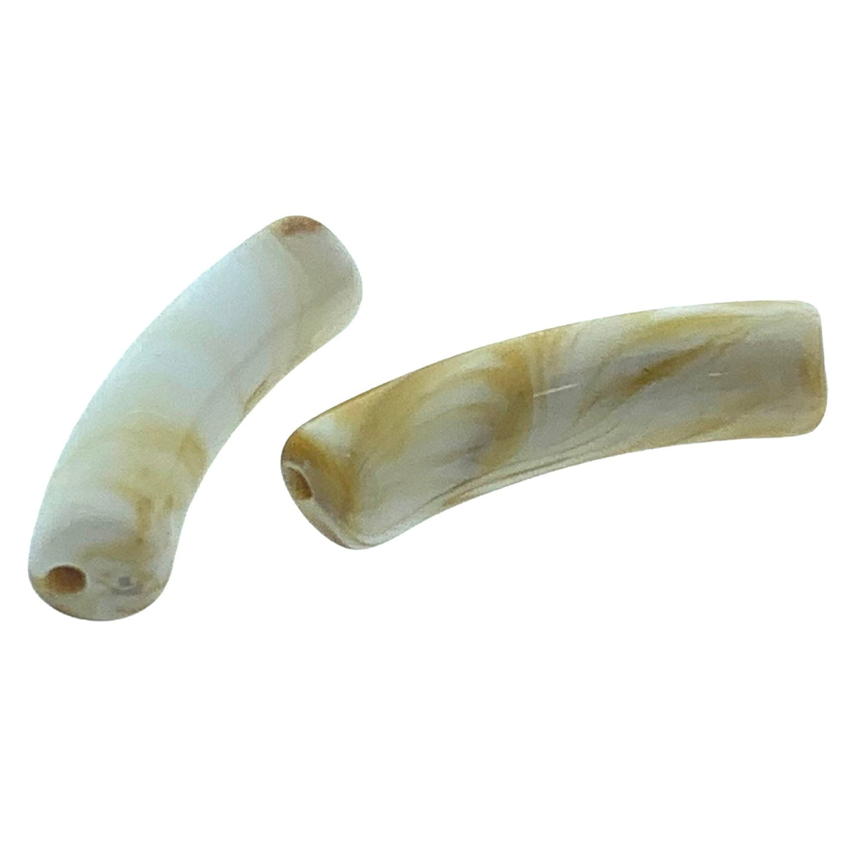 Acryl kralen tube imitatie edelsteen beige 31x10mm - per stuk-Kralen-Kraaltjes van Renate