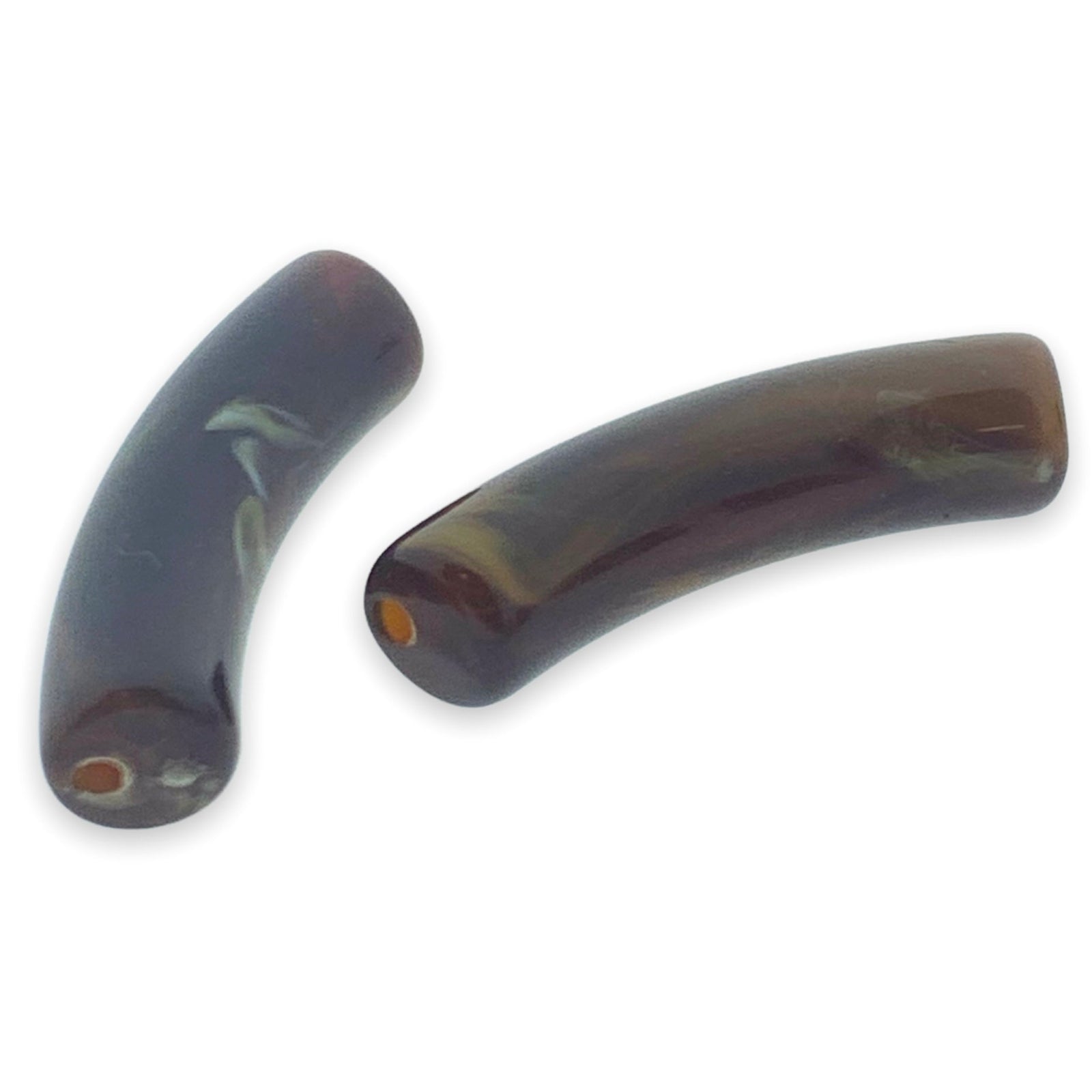 Acryl kralen tube imitatie edelsteen bruin 31x10mm - per stuk-Kralen-Kraaltjes van Renate