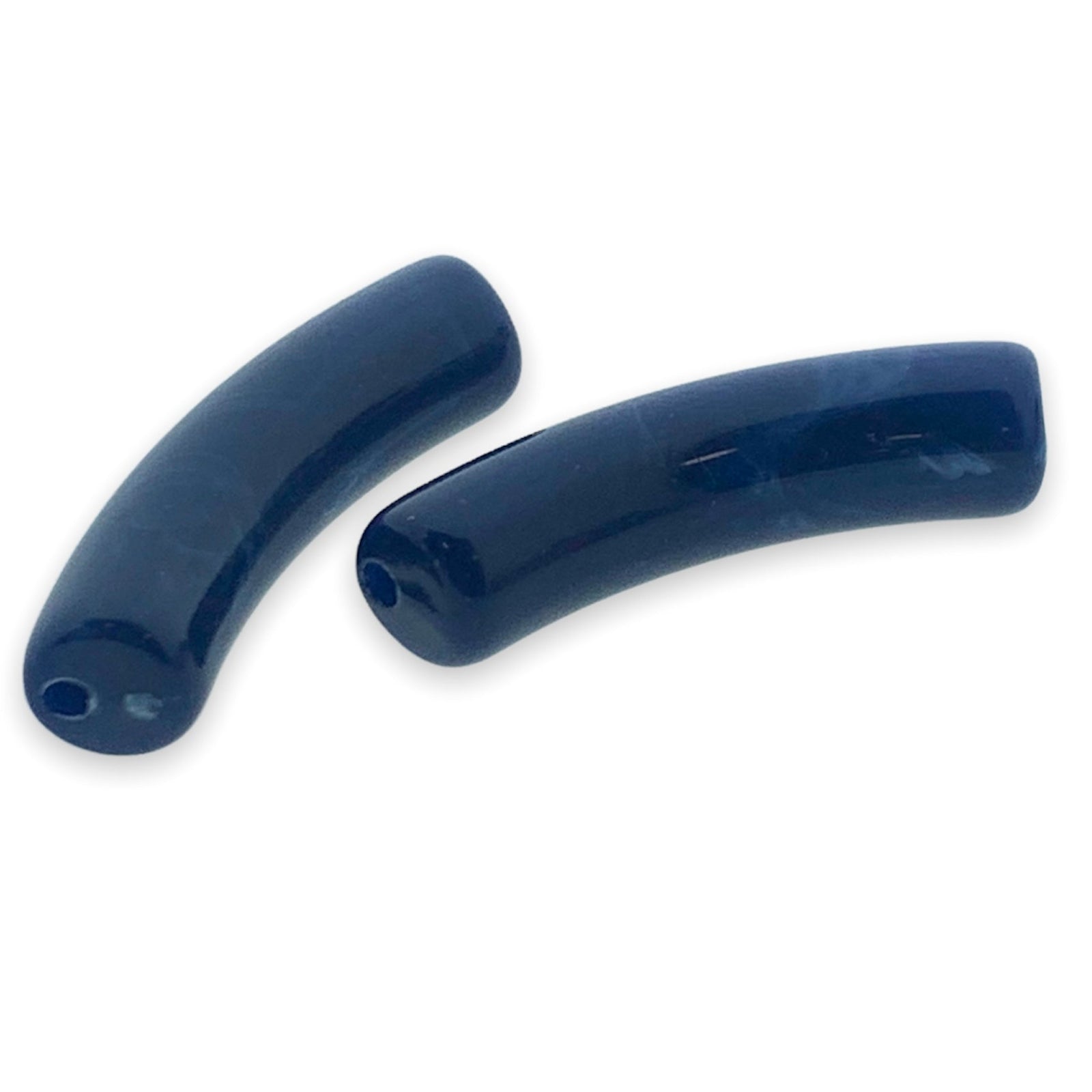 Acryl kralen tube imitatie edelsteen donkerblauw 31x10mm - per stuk-Kralen-Kraaltjes van Renate
