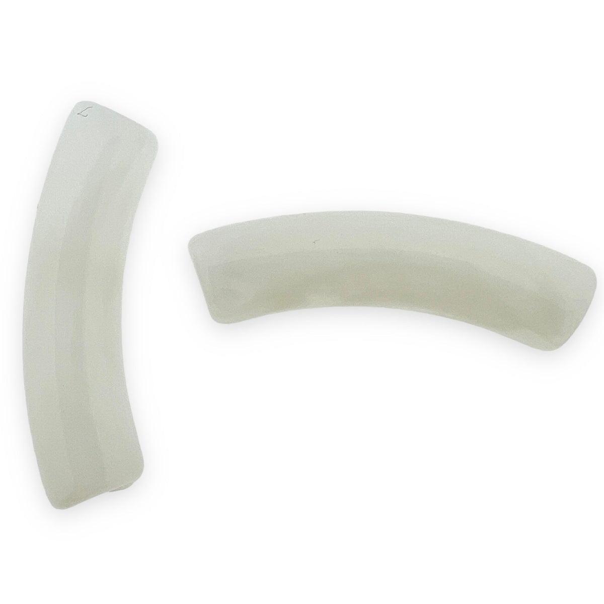 Acryl kralen tube imitatie edelsteen gebroken wit 33x8mm - per stuk-Kralen-Kraaltjes van Renate