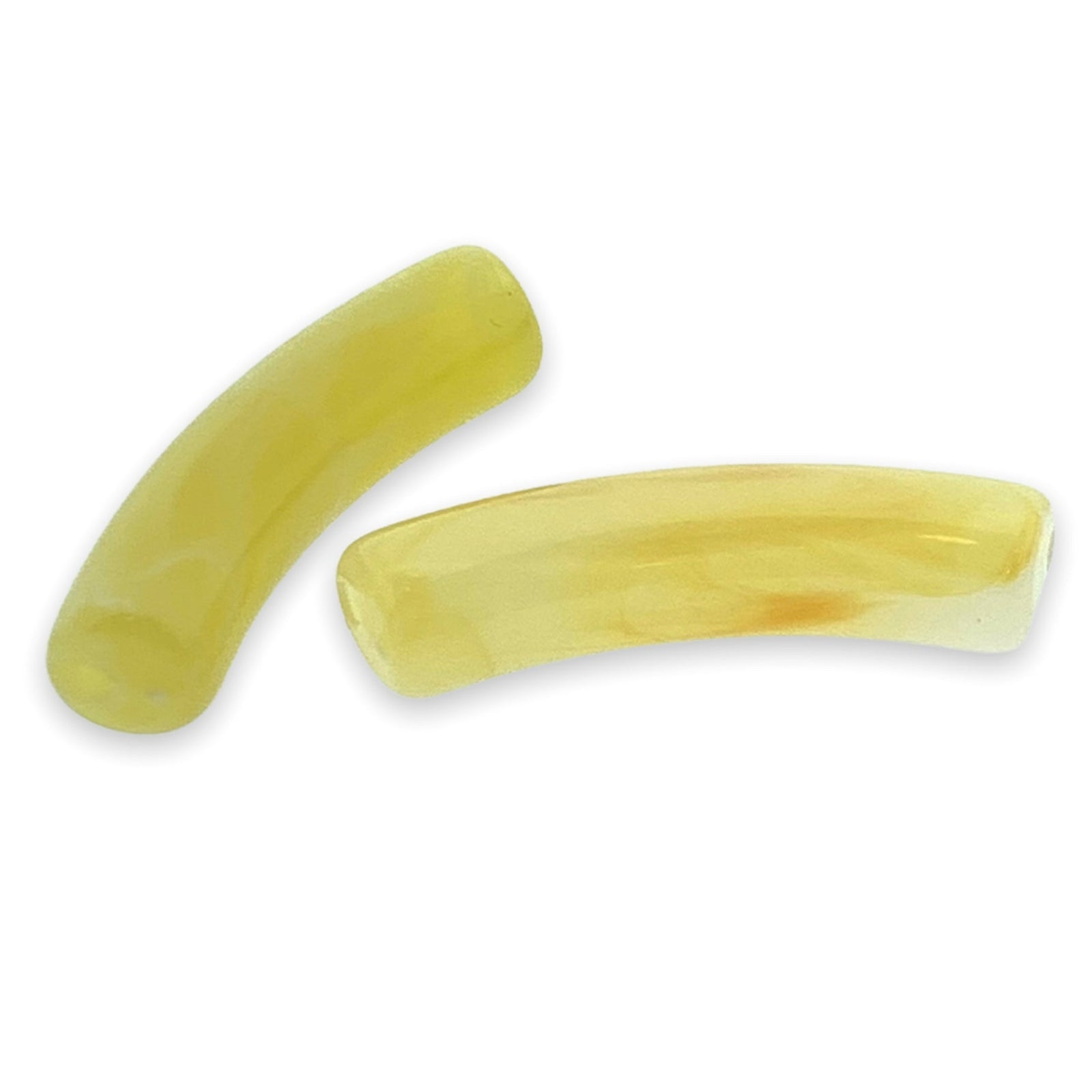 Acryl kralen tube imitatie edelsteen geel 31x10mm - per stuk-Kralen-Kraaltjes van Renate