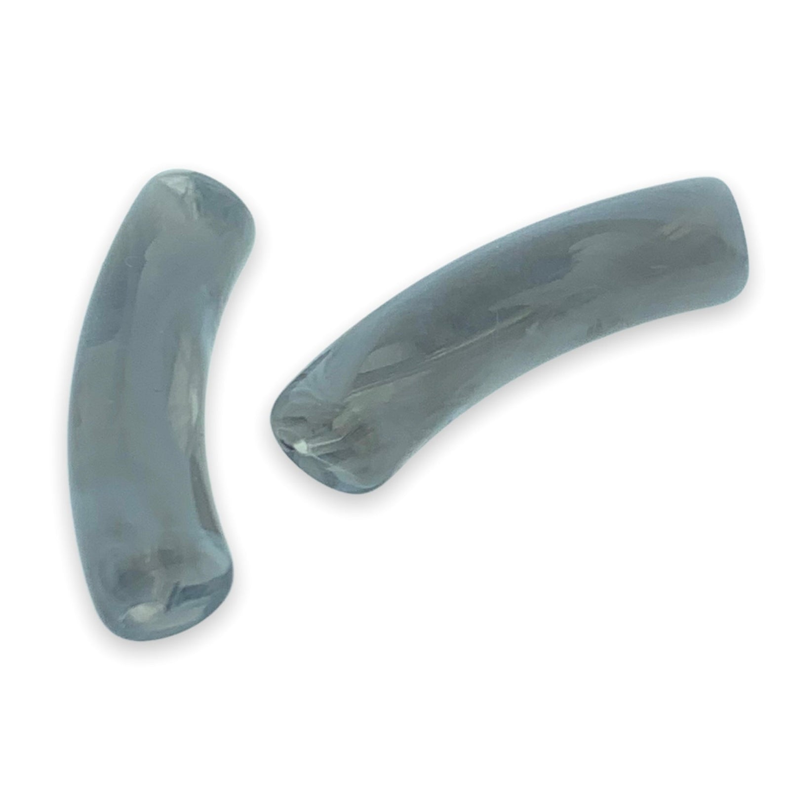 Acryl kralen tube imitatie edelsteen grijs 31x10mm - per stuk-Kralen-Kraaltjes van Renate