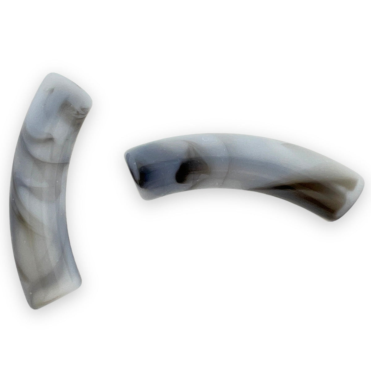Acryl kralen tube imitatie edelsteen grijs 33x11mm - per stuk-Kralen-Kraaltjes van Renate