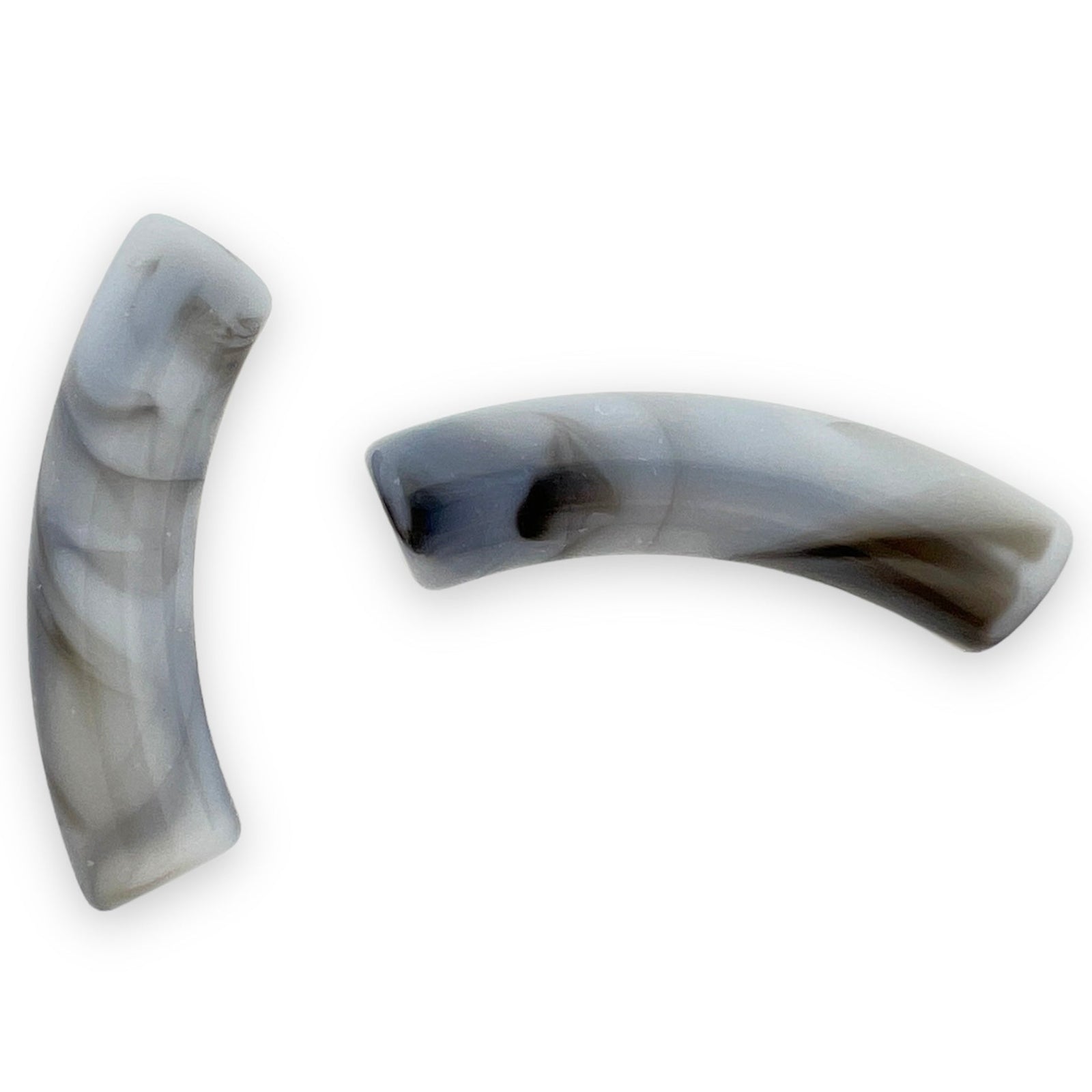 Acryl kralen tube imitatie edelsteen grijs 33x11mm - per stuk-Kralen-Kraaltjes van Renate