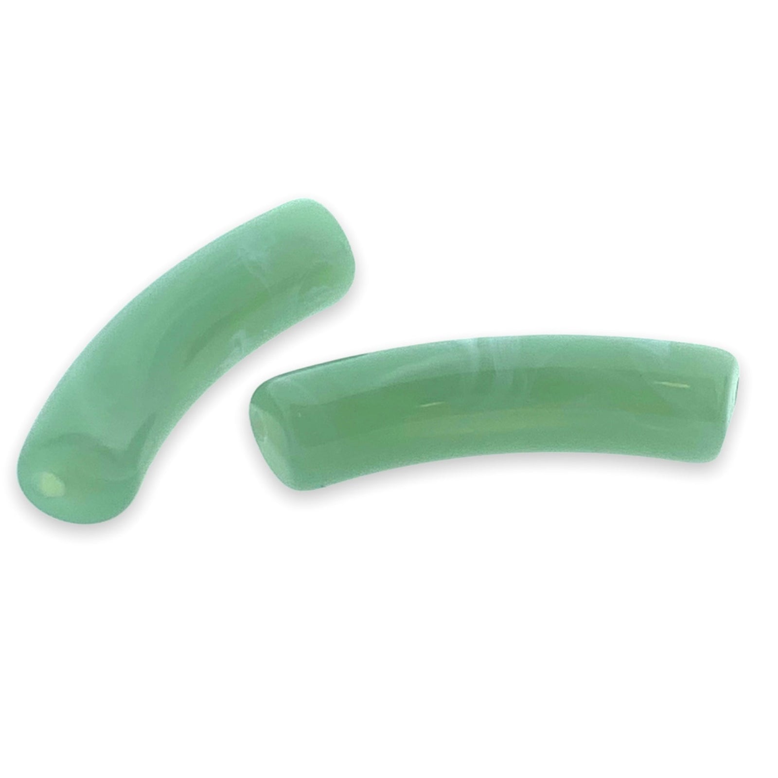 Acryl kralen tube imitatie edelsteen groen 31x10mm - per stuk-Kralen-Kraaltjes van Renate