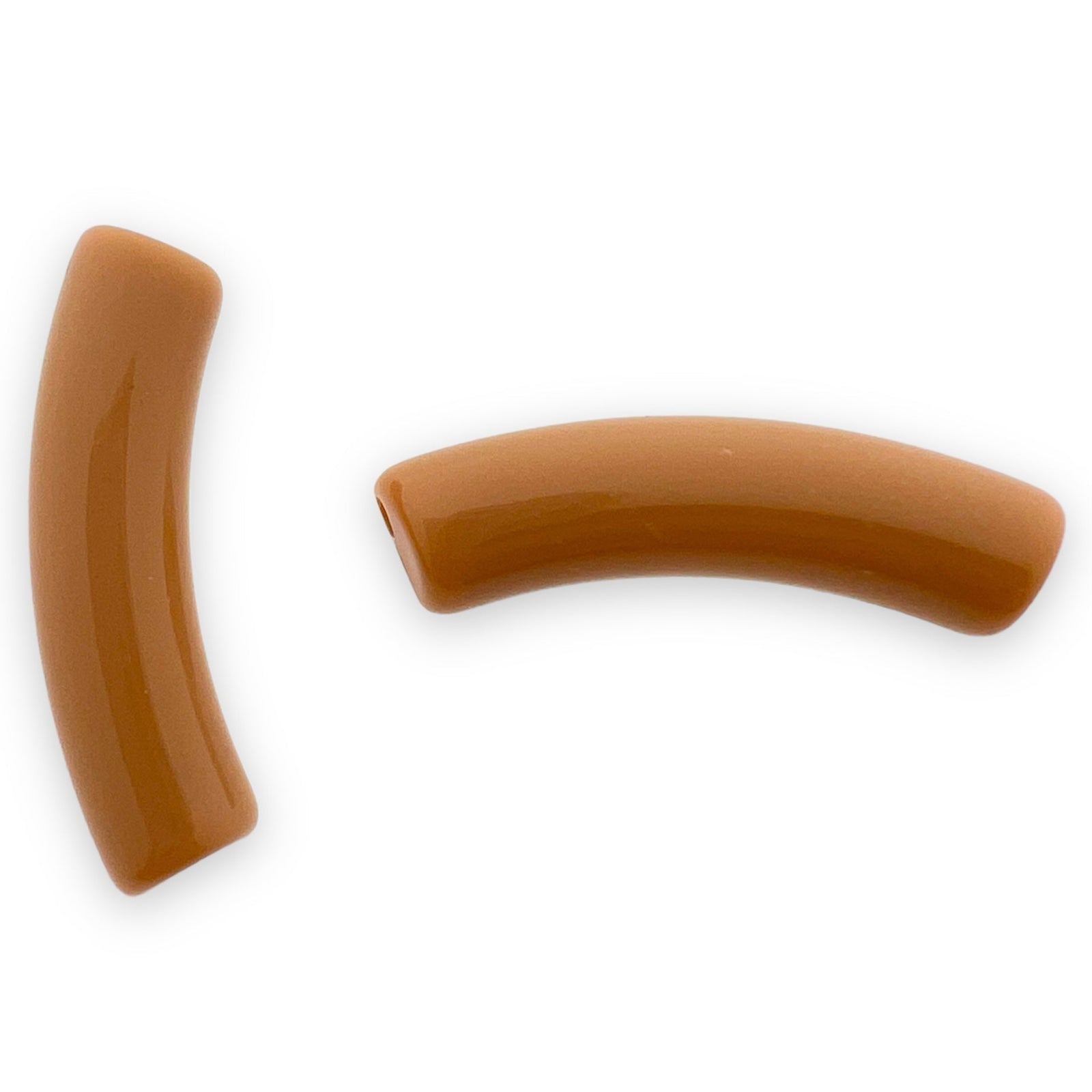 Acryl kralen tube opaque brown 32x8mm - per stuk-Kralen-Kraaltjes van Renate