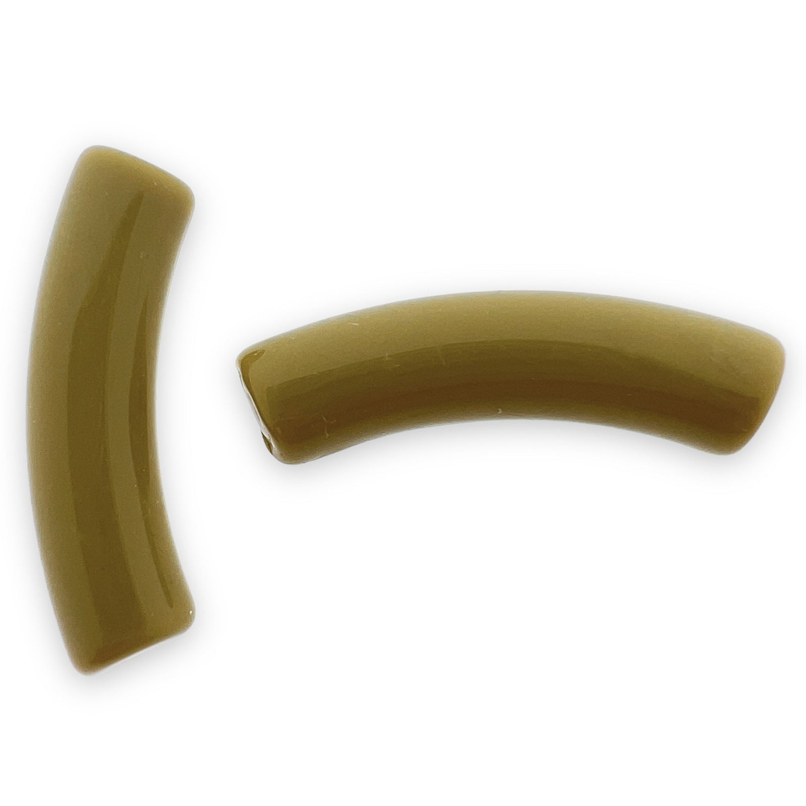 Acryl kralen tube opaque dark olive green 32x8mm - per stuk-Kralen-Kraaltjes van Renate