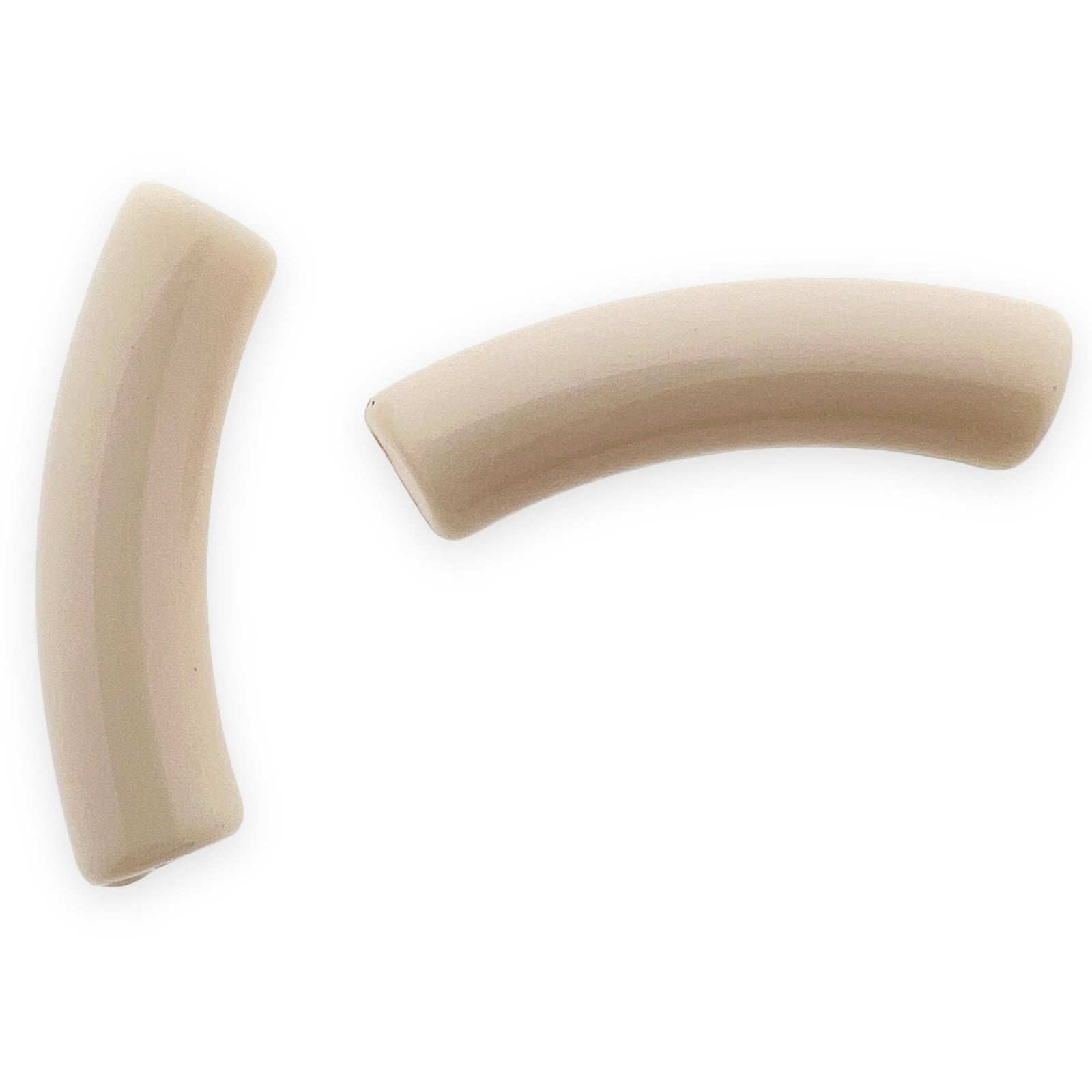 Acryl kralen tube opaque licht beige 32x10mm - per stuk-Kralen-Kraaltjes van Renate
