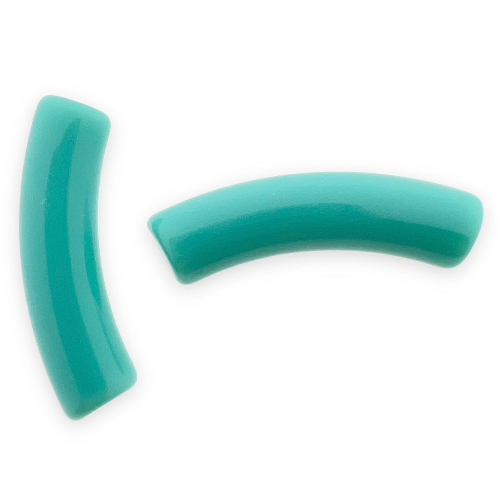 Acryl kralen tube opaque turquoise 32x8mm - per stuk-Kralen-Kraaltjes van Renate