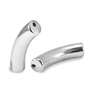 Acryl kralen tube silver 32x8mm - per stuk-Kralen-Kraaltjes van Renate
