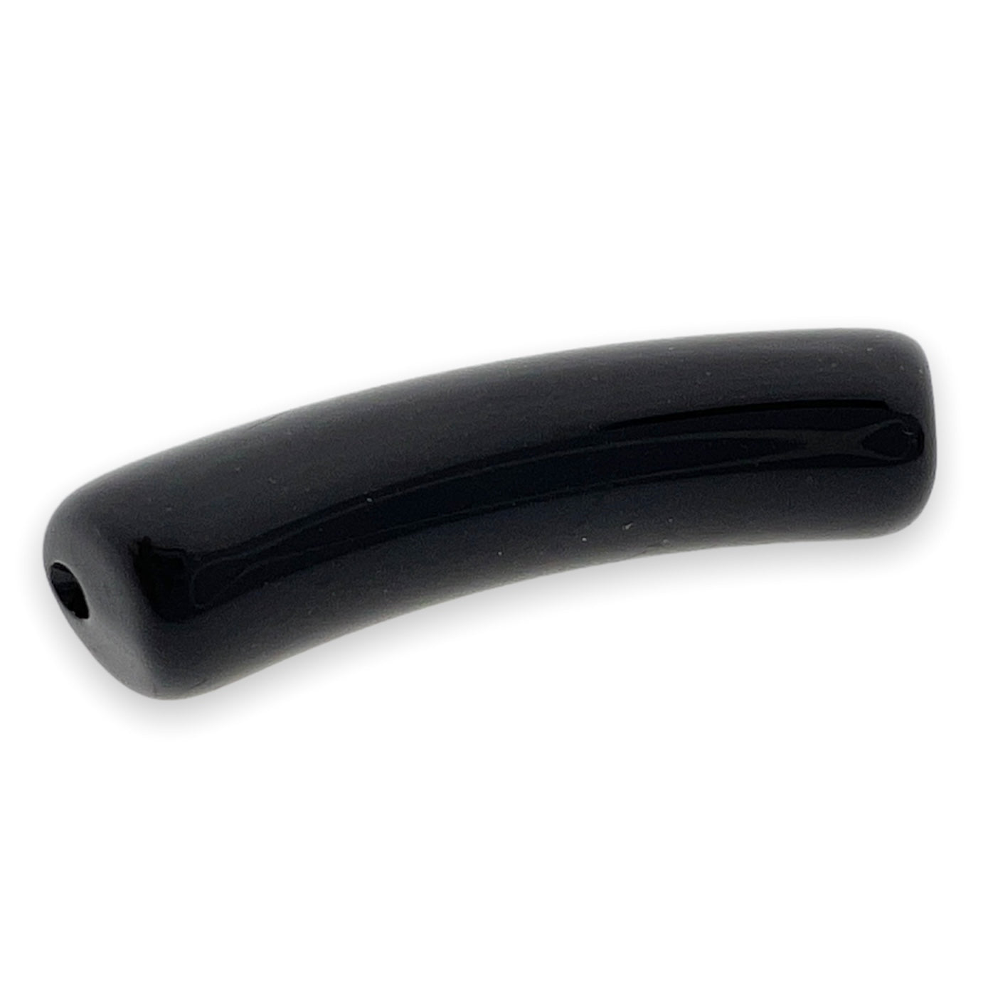 Acryl kralen tube zwart 32x10mm - per stuk-Kralen-Kraaltjes van Renate