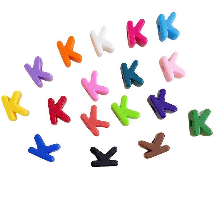 Acryl letterkraal alfabet gekleurd 21mm- per stuk-Kralen-Kraaltjes van Renate