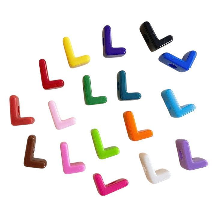 Acryl letterkraal alfabet gekleurd 21mm- per stuk-Kralen-Kraaltjes van Renate