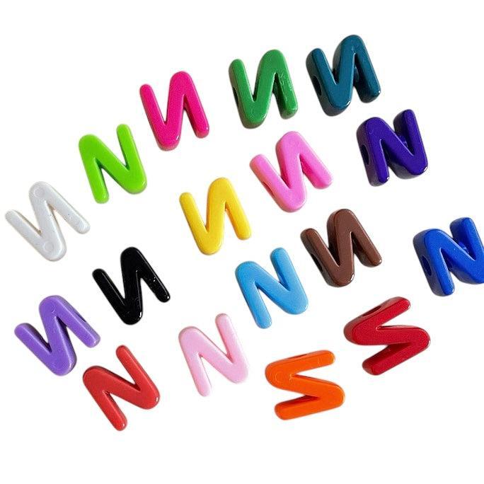 Acryl letterkraal alfabet gekleurd 21mm- per stuk-Kralen-Kraaltjes van Renate