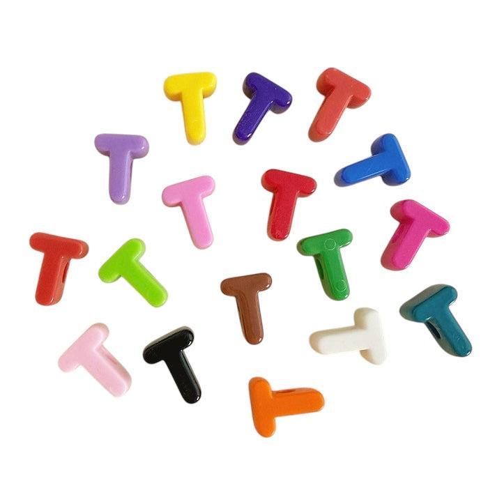 Acryl letterkraal alfabet gekleurd 21mm- per stuk-Kralen-Kraaltjes van Renate