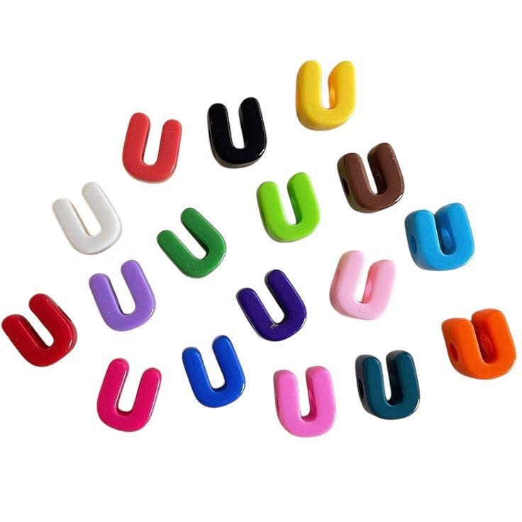 Acryl letterkraal alfabet gekleurd 21mm- per stuk-Kralen-Kraaltjes van Renate