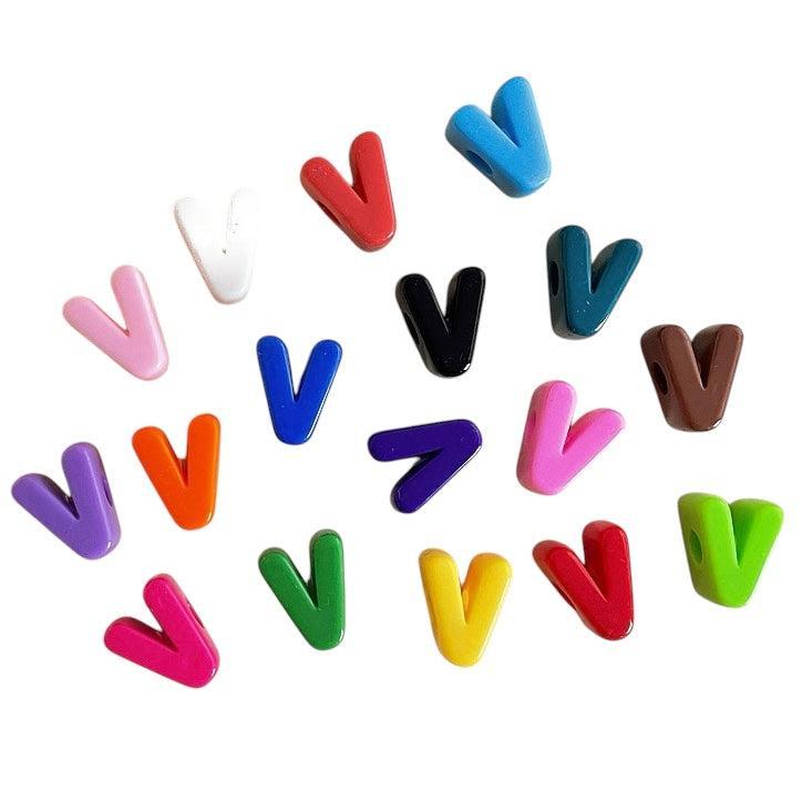 Acryl letterkraal alfabet gekleurd 21mm- per stuk-Kralen-Kraaltjes van Renate