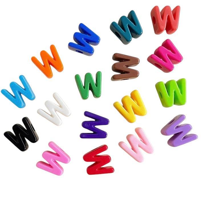 Acryl letterkraal alfabet gekleurd 21mm- per stuk-Kralen-Kraaltjes van Renate