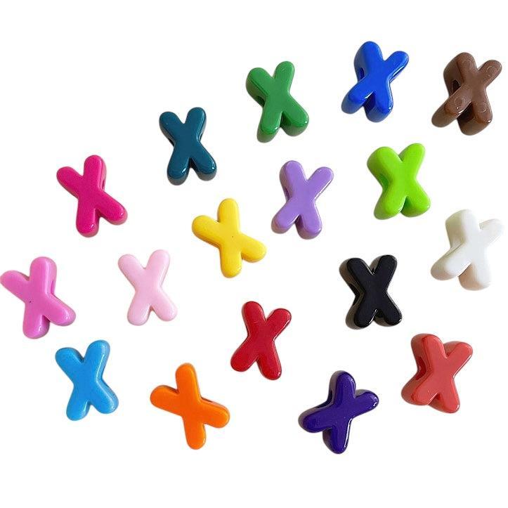 Acryl letterkraal alfabet gekleurd 21mm- per stuk-Kralen-Kraaltjes van Renate