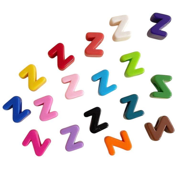 Acryl letterkraal alfabet gekleurd 21mm- per stuk-Kralen-Kraaltjes van Renate