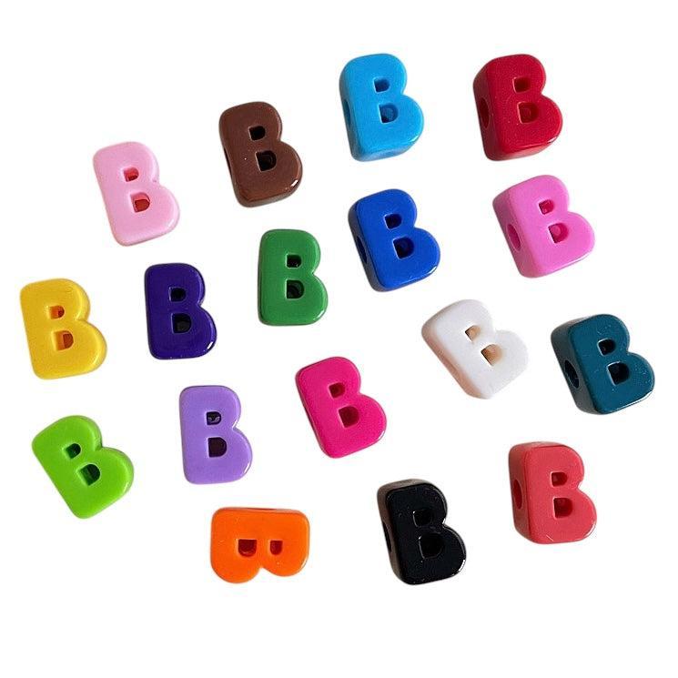 Acryl letterkraal alfabet gekleurd 21mm- per stuk-Kralen-Kraaltjes van Renate