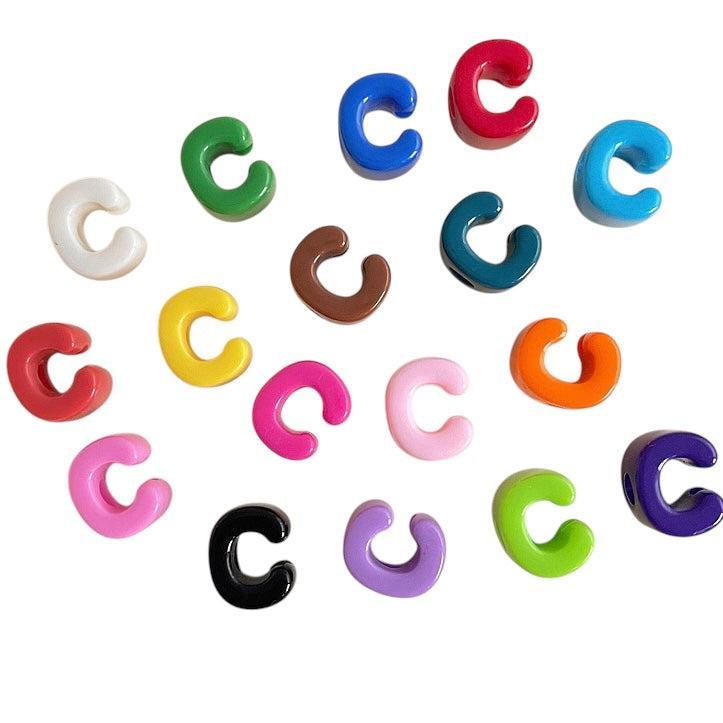 Acryl letterkraal alfabet gekleurd 21mm- per stuk-Kralen-Kraaltjes van Renate