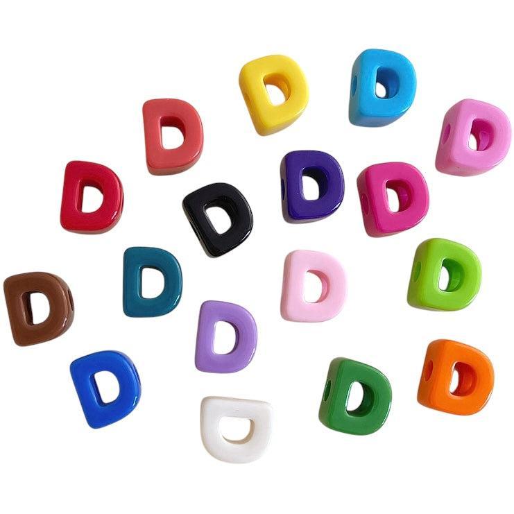 Acryl letterkraal alfabet gekleurd 21mm- per stuk-Kralen-Kraaltjes van Renate