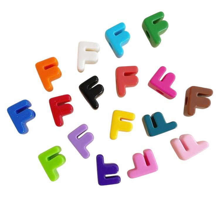 Acryl letterkraal alfabet gekleurd 21mm- per stuk-Kralen-Kraaltjes van Renate