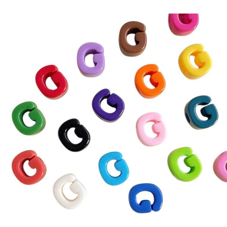 Acryl letterkraal alfabet gekleurd 21mm- per stuk-Kralen-Kraaltjes van Renate
