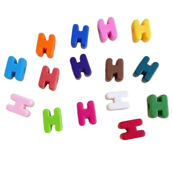 Acryl letterkraal alfabet gekleurd 21mm- per stuk-Kralen-Kraaltjes van Renate