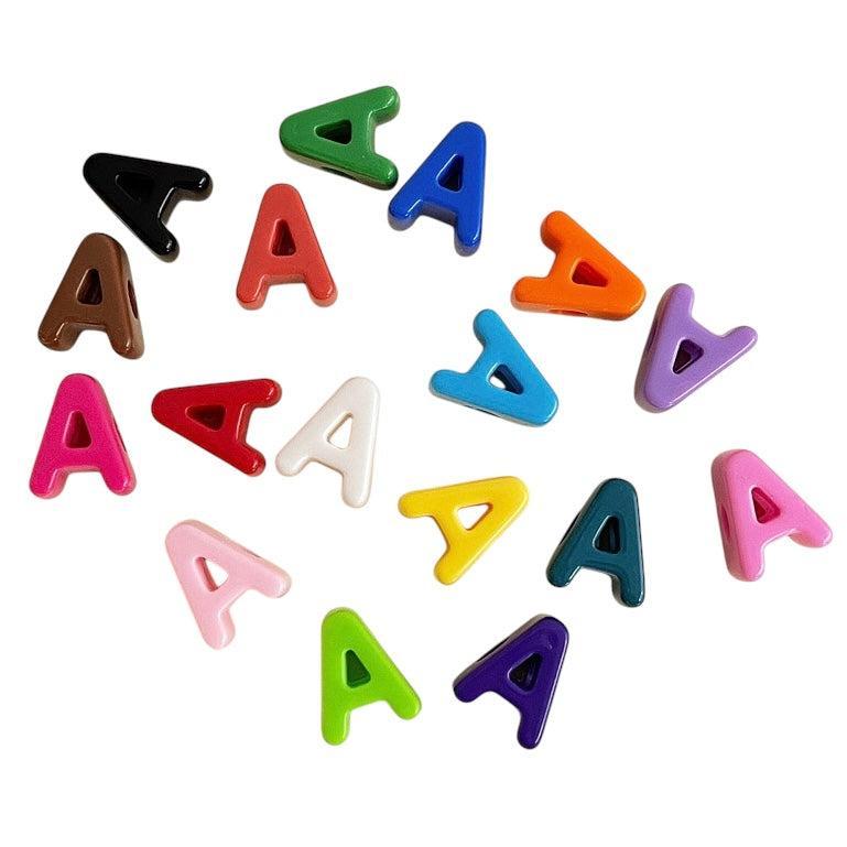 Acryl letterkraal alfabet gekleurd 21mm- per stuk-Kralen-Kraaltjes van Renate