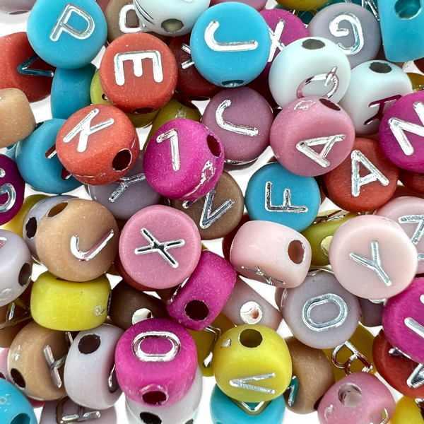 Acryl letterkralen Mix vintage-zilver 7mm - 100 stuks-Kralen-Kraaltjes van Renate