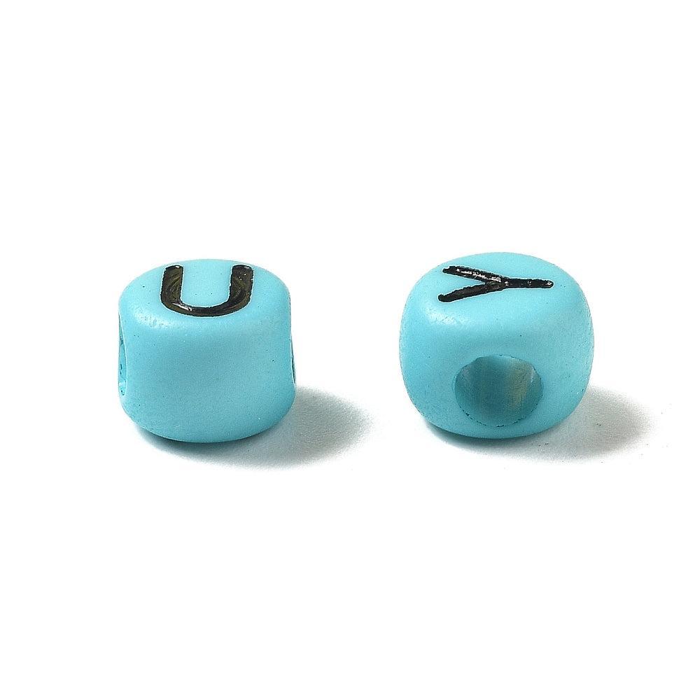 Acryl letterkralen Ø2.5mm rond Blauw 7mm - 100 stuks-Kralen-Kraaltjes van Renate