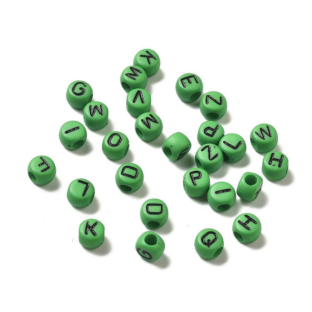 Acryl letterkralen Ø2.5mm rond Groen 7mm - 100 stuks-Kralen-Kraaltjes van Renate