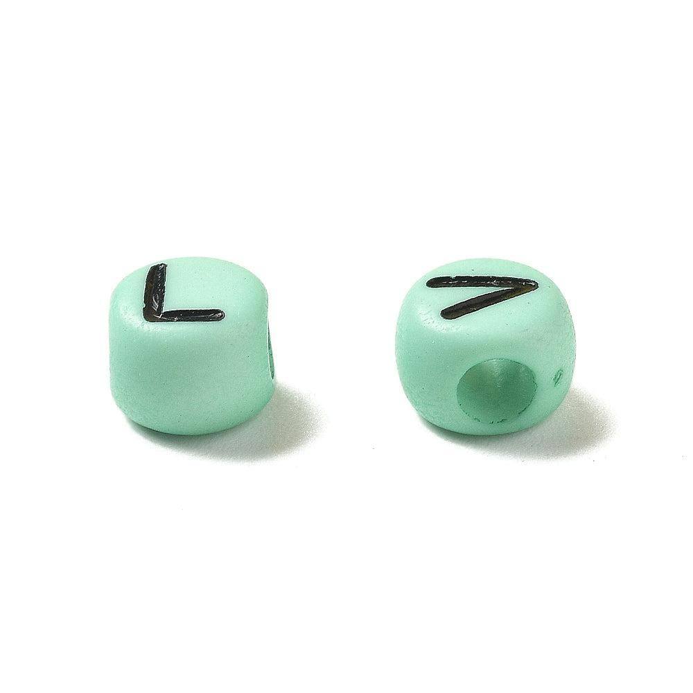 Acryl letterkralen Ø2.5mm rond Mint 7mm - 100 stuks-Kralen-Kraaltjes van Renate