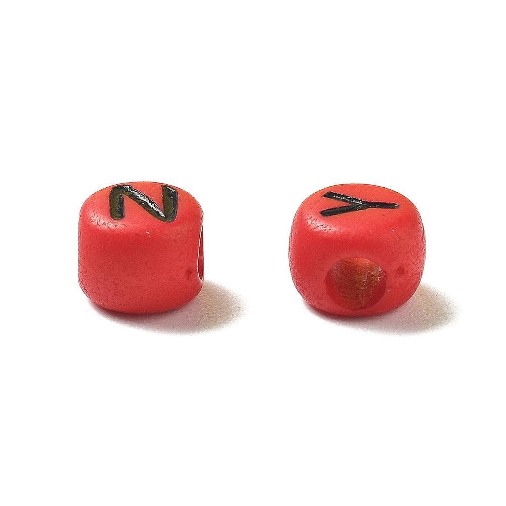 Acryl letterkralen Ø2.5mm rond Rood 7mm - 100 stuks-Kralen-Kraaltjes van Renate