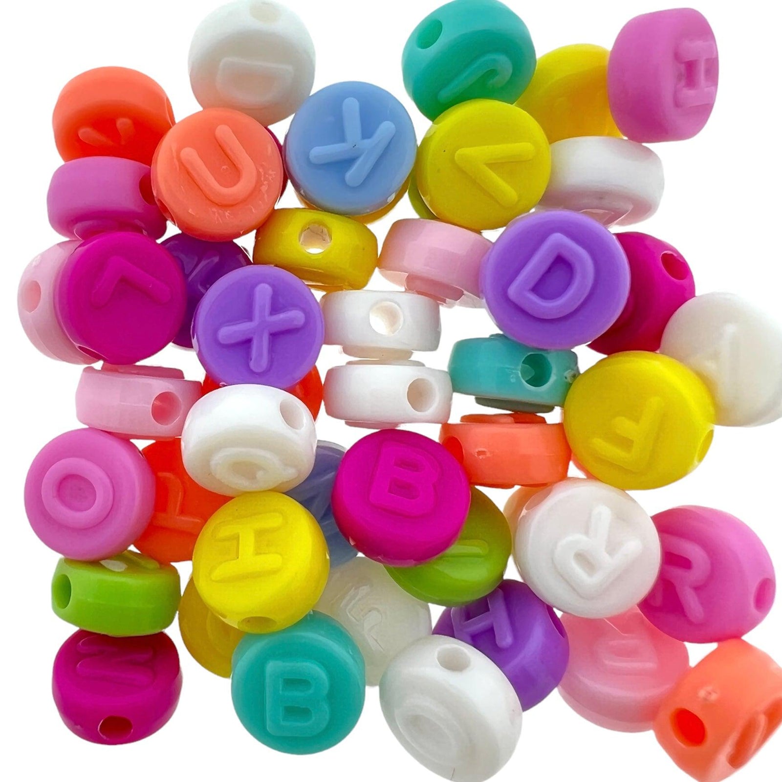 Acryl letterkralen gekleurd rond 9mm - 40 stuks-Kralen-Kraaltjes van Renate