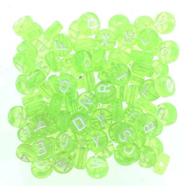 Acryl letterkralen groen 7mm - 100 stuks-Kraaltjes van Renate