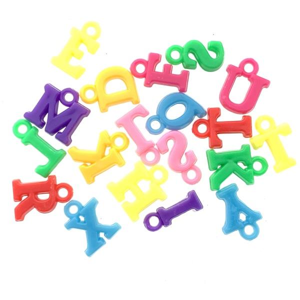 Acryl letterkralen multicolor 14mm - 50 stuks-Kraaltjes van Renate