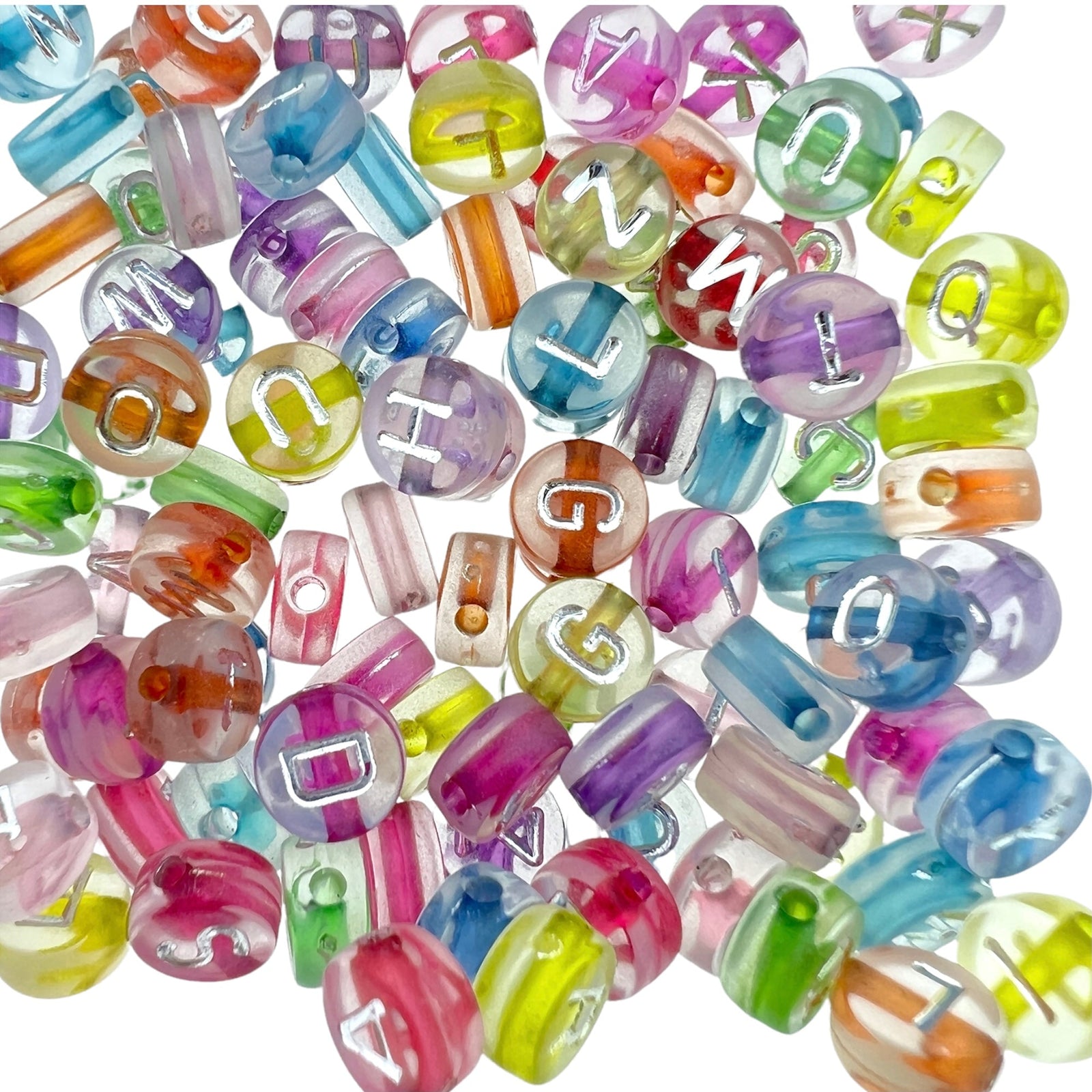 Acryl letterkralen rond gekleurd 10mm - 100 stuks-Kralen-Kraaltjes van Renate