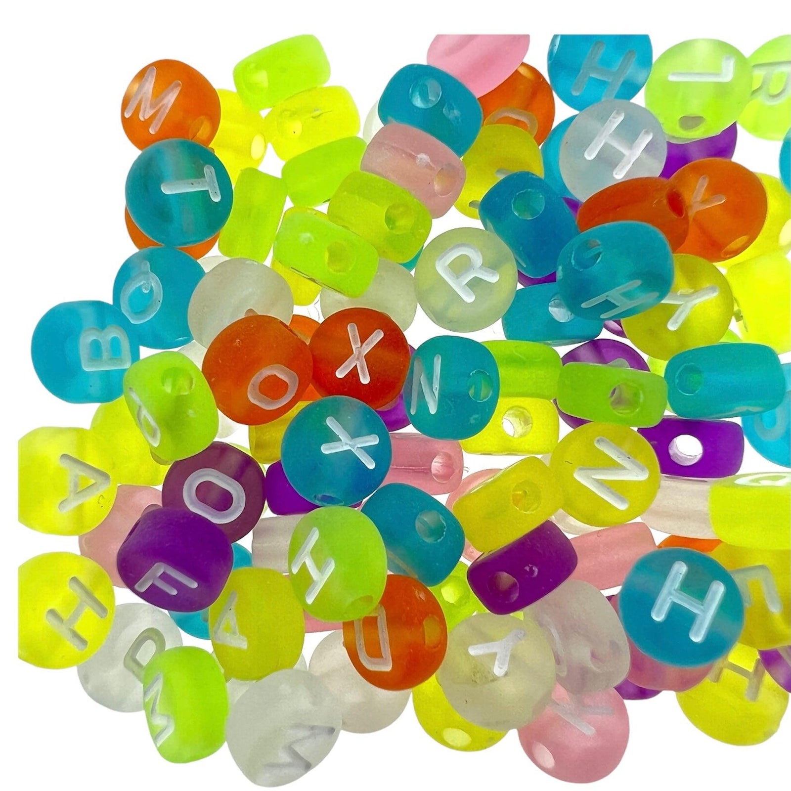 Acryl letterkralen rond multicolor-mat 10mm - 100 stuks-Kralen-Kraaltjes van Renate