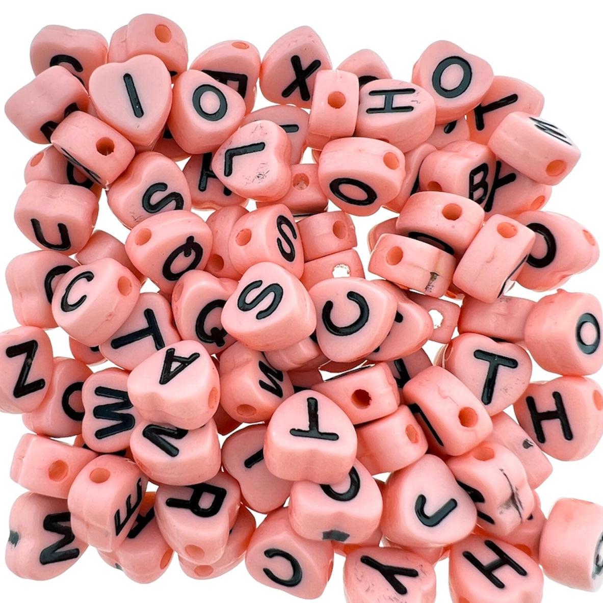 Acryl letterkralen roze/oranje 8mm - 100 stuks-Kralen-Kraaltjes van Renate