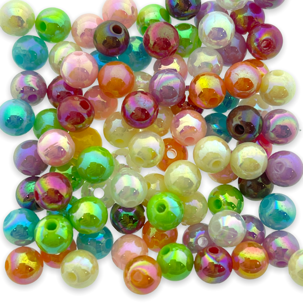Acryl mix AB plated 6mm- 90 stuks-Kralen-Kraaltjes van Renate