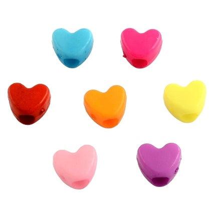 Acryl mix colors hartje 9x11x7mm- per 35 stuks-Kralen-Kraaltjes van Renate