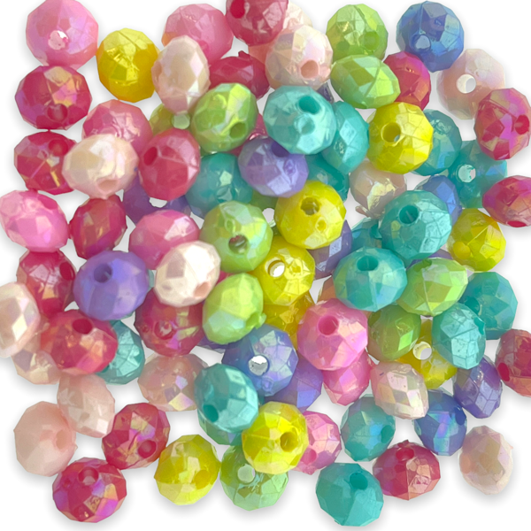 Acryl mix faceted ab color 6mm- 90 stuks-Kralen-Kraaltjes van Renate