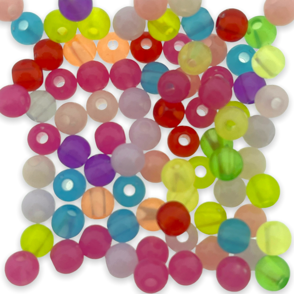 Acryl mix jelly gekleurd 6mm- 85 stuks-Kralen-Kraaltjes van Renate
