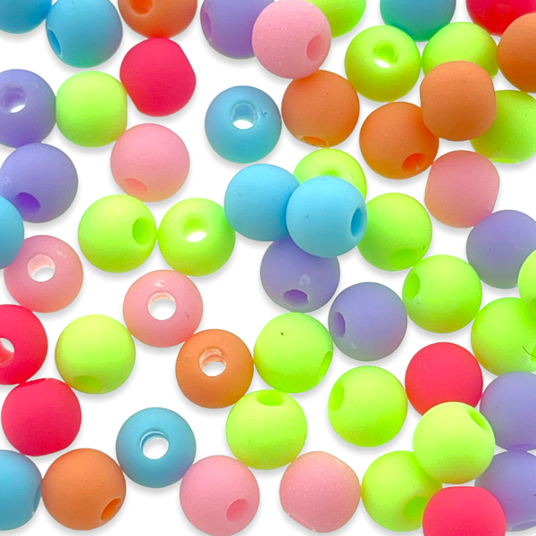 Acryl mix pastel multicolor 6mm- 55 stuks-Kralen-Kraaltjes van Renate