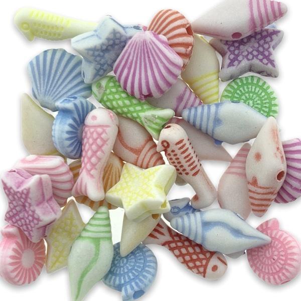 Acryl ocean style mix multicolor 10-15mm - ±35 stuks-Kraaltjes van Renate